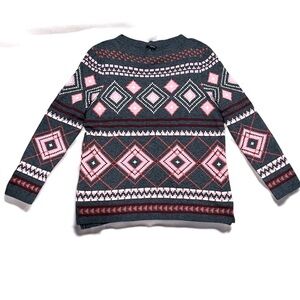 Host Pick 💐🎉🎊🎈😍 TALBOTS Argyle Knit Sweater Lambswool Blend - Large Petit